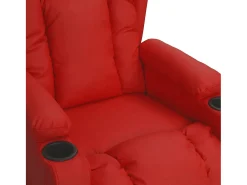 Poltrona Confortável | Poltrona reclinável elétrica couro artificial vermelho tinto SHL362615