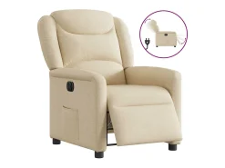 Poltrona Confortável | Poltrona reclinável elétrica tecido cor creme SHL550521