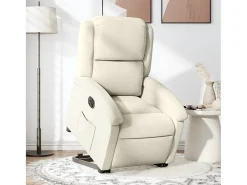 Poltrona Confortável | Poltrona reclinável elevatória elétrica veludo creme SHL642510