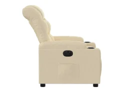 Poltrona Confortável | Poltrona reclinável elétrica tecido cor creme SHL456145
