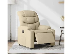 Poltrona Confortável | Poltrona reclinável elétrica tecido cor creme SHL456145