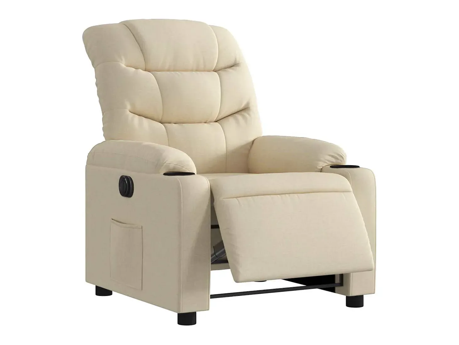 Poltrona Confortável | Poltrona reclinável elétrica tecido cor creme SHL456145