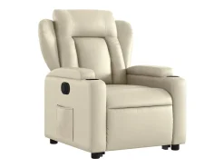 Poltrona Confortável | Poltrona reclinável elevatória elétrica couro artificial creme SHL34626