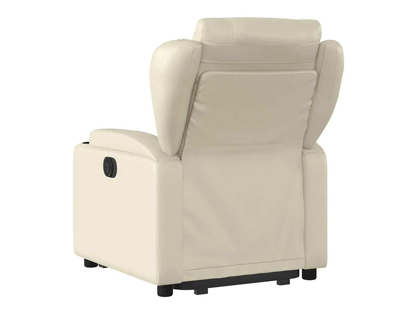 Poltrona Confortável | Poltrona reclinável elevatória elétrica couro artificial creme SHL34626