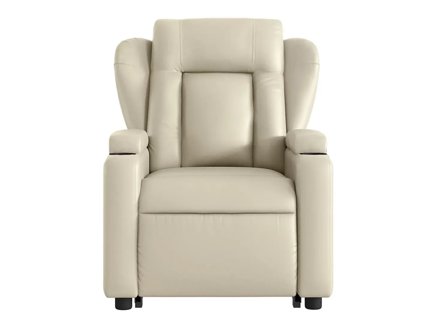 Poltrona Confortável | Poltrona reclinável elevatória elétrica couro artificial creme SHL34626