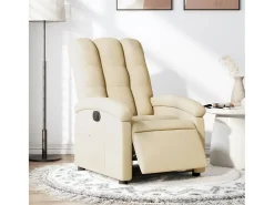 Poltrona Confortável | Poltrona reclinável elétrica tecido cor creme SHL479140
