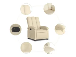 Poltrona Confortável | Poltrona reclinável elétrica tecido cor creme SHL479140
