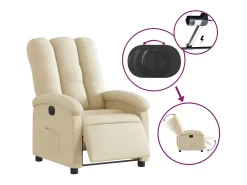 Poltrona Confortável | Poltrona reclinável elétrica tecido cor creme SHL479140