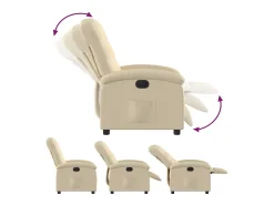 Poltrona Confortável | Poltrona reclinável elétrica tecido cor creme SHL479140