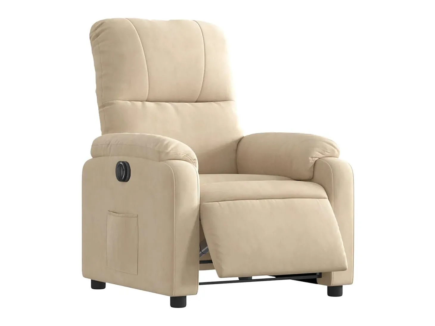 Poltrona Confortável | Poltrona reclinável elétrica tecido de microfibra cor creme SHL42211