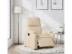 Poltrona Confortável | Poltrona reclinável elétrica tecido de microfibra cor creme SHL42211