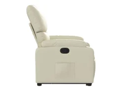 Poltrona Confortável | Poltrona reclinável elevatória couro artificial cor creme SHL735885