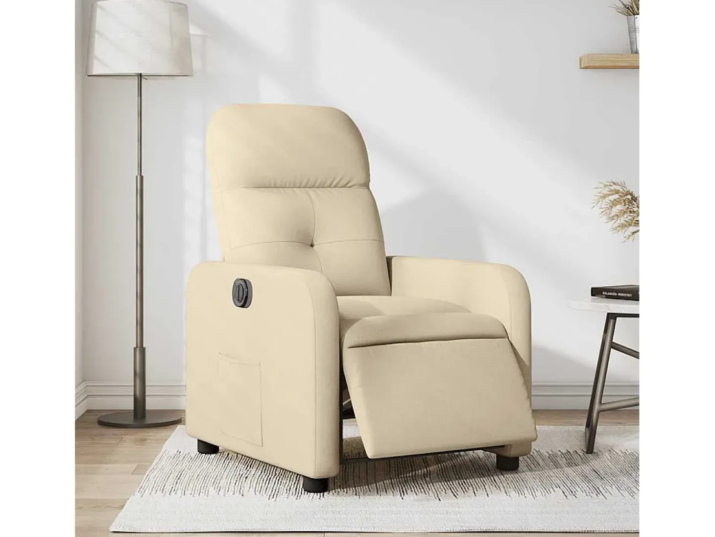 Poltrona Confortável | Poltrona reclinável elétrica tecido cor creme SHL409166