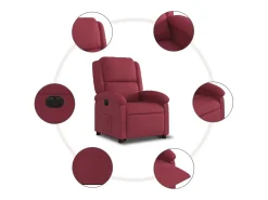 Poltrona Confortável | Poltrona reclinável elevatória elétrica tecido vermelho-tinto SHL175589