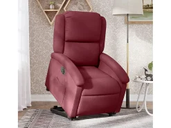 Poltrona Confortável | Poltrona reclinável elevatória elétrica tecido vermelho-tinto SHL175589