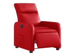 Poltrona Confortável | Poltrona reclinável elétrica couro artificial vermelho SHL636142