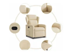 Poltrona Confortável | Poltrona reclinável elevatória tecido cor creme SHL68231