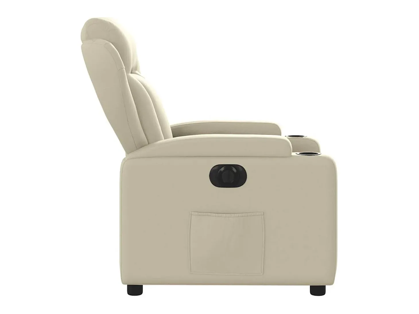 Poltrona Confortável | Poltrona reclinável elétrica couro artificial cor creme SHL50830