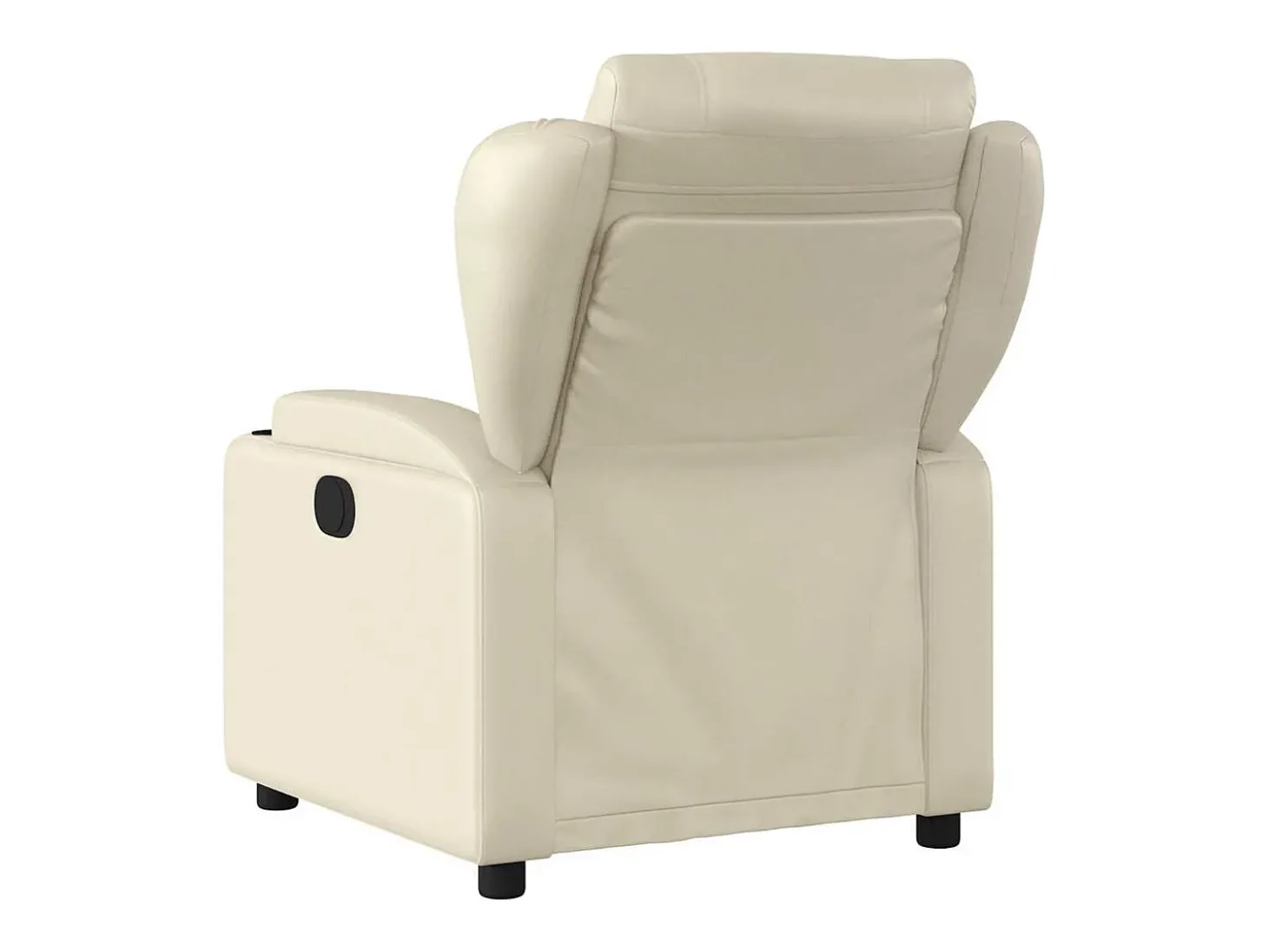 Poltrona Confortável | Poltrona reclinável elétrica couro artificial cor creme SHL50830