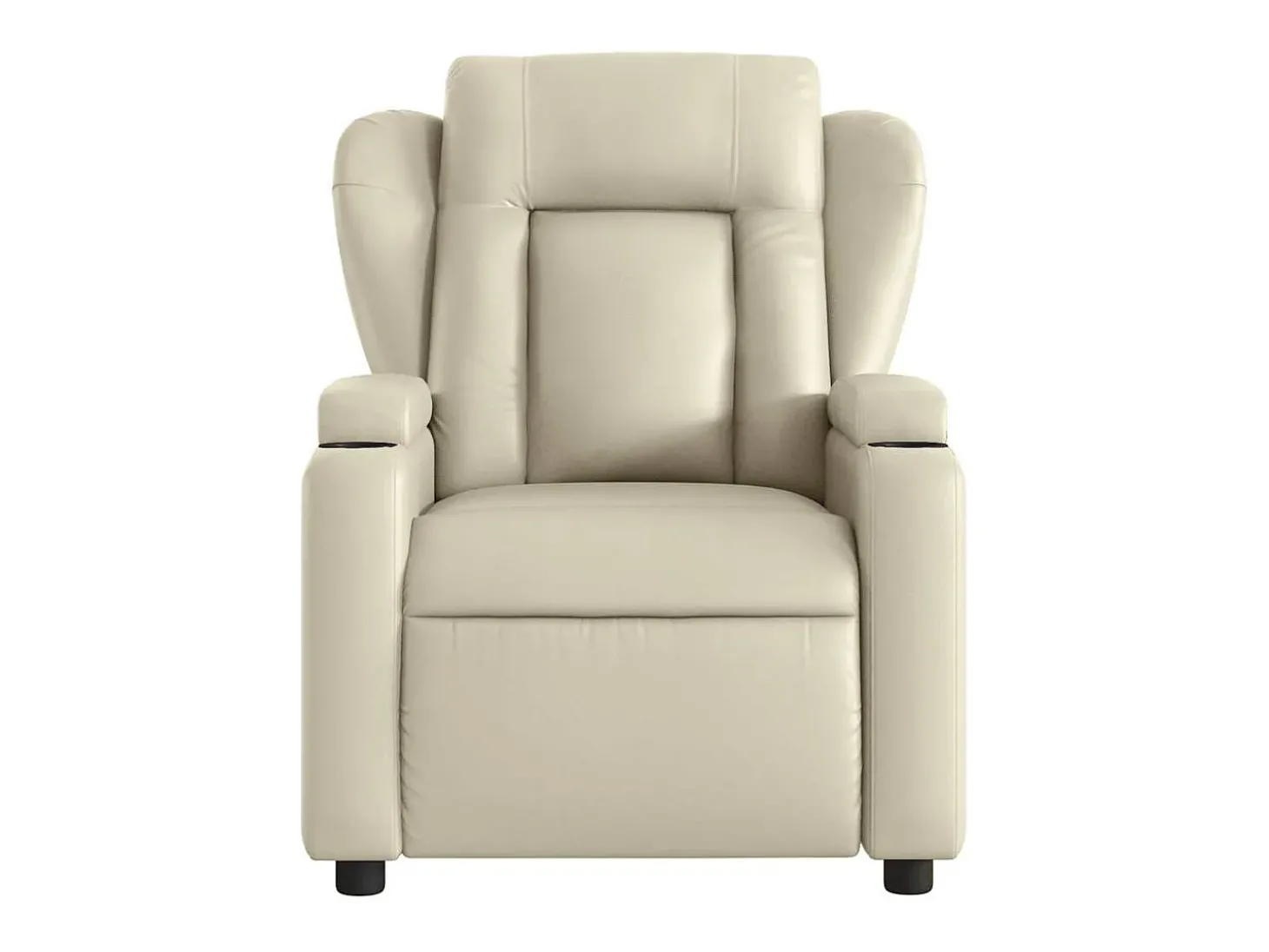 Poltrona Confortável | Poltrona reclinável elétrica couro artificial cor creme SHL50830