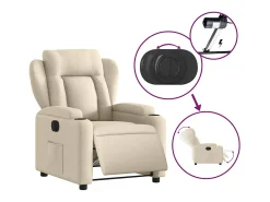 Poltrona Confortável | Poltrona reclinável elétrica tecido cor creme SHL44675