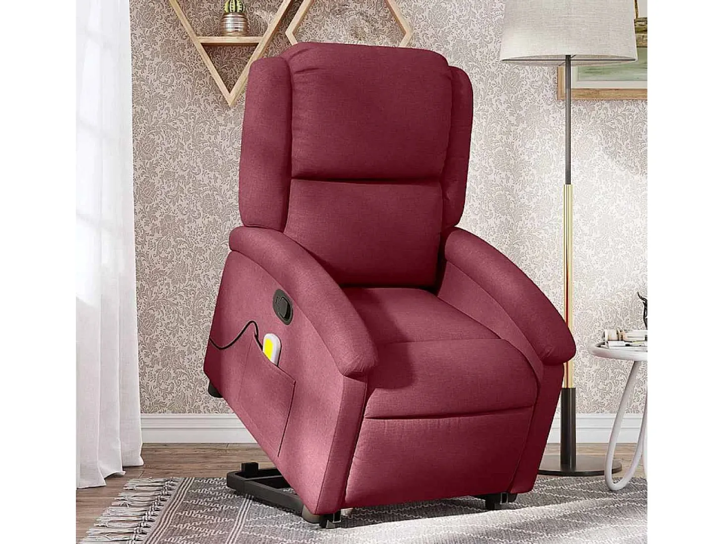 Poltrona Confortável | Poltrona reclinável elevatória tecido vermelho tinto SHL688330