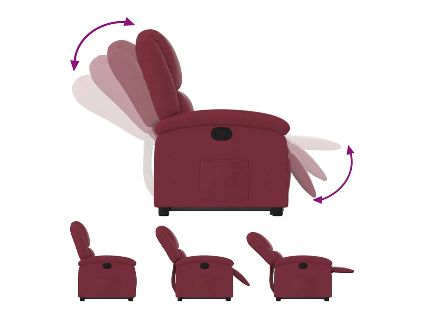 Poltrona Confortável | Poltrona reclinável elevatória tecido vermelho tinto SHL688330
