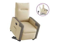 Poltrona Confortável | Poltrona reclinável elevatória tecido cor creme SHL275066
