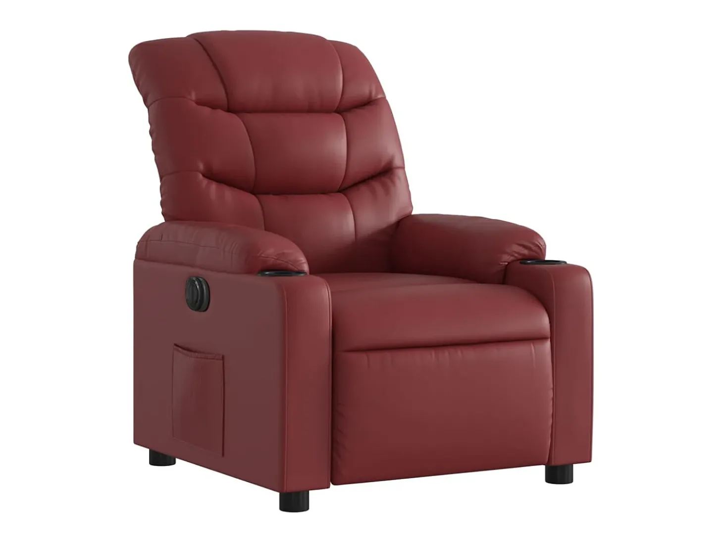 Poltrona Confortável | Poltrona reclinável elétrica couro artificial vermelho tinto SHL568440