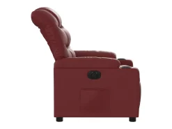 Poltrona Confortável | Poltrona reclinável elétrica couro artificial vermelho tinto SHL568440