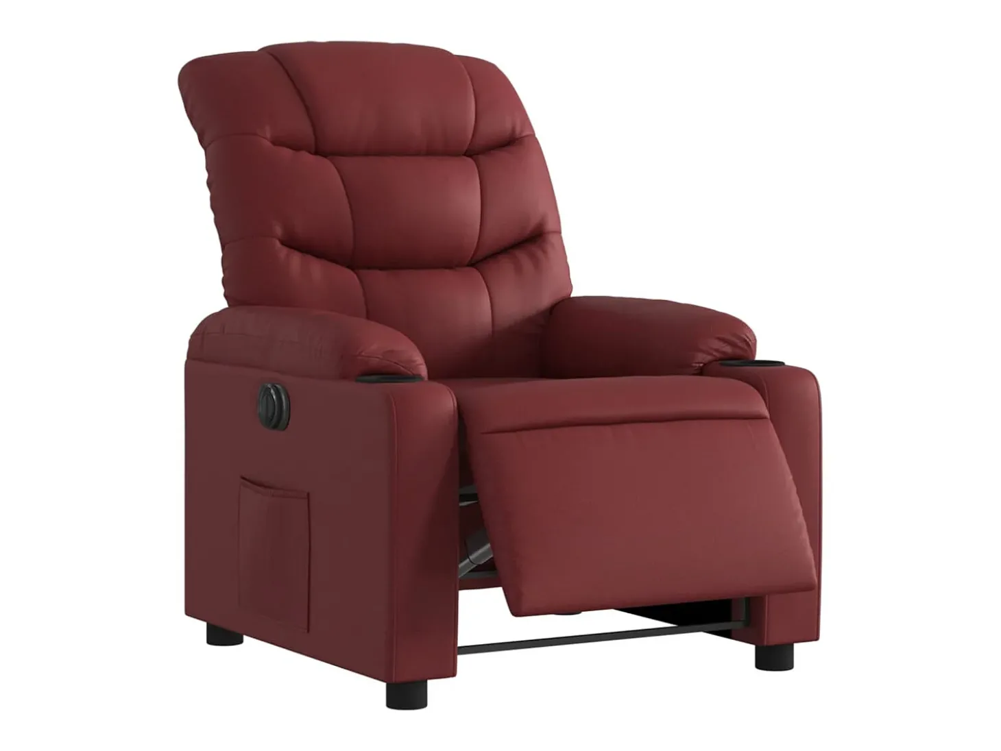 Poltrona Confortável | Poltrona reclinável elétrica couro artificial vermelho tinto SHL568440