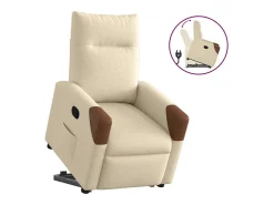 Poltrona Confortável | Poltrona reclinável elevatória tecido cor creme SHL274845