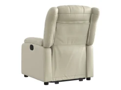 Poltrona Confortável | Poltrona reclinável elevatória couro artificial cor creme SHL570320