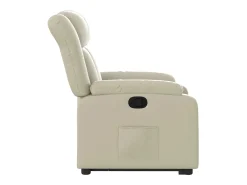 Poltrona Confortável | Poltrona reclinável elevatória couro artificial cor creme SHL570320