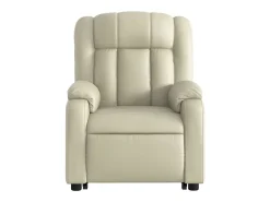 Poltrona Confortável | Poltrona reclinável elevatória couro artificial cor creme SHL570320