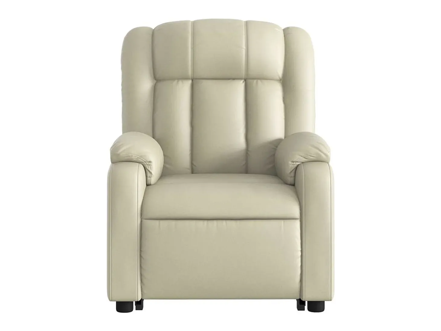 Poltrona Confortável | Poltrona reclinável elevatória couro artificial cor creme SHL570320