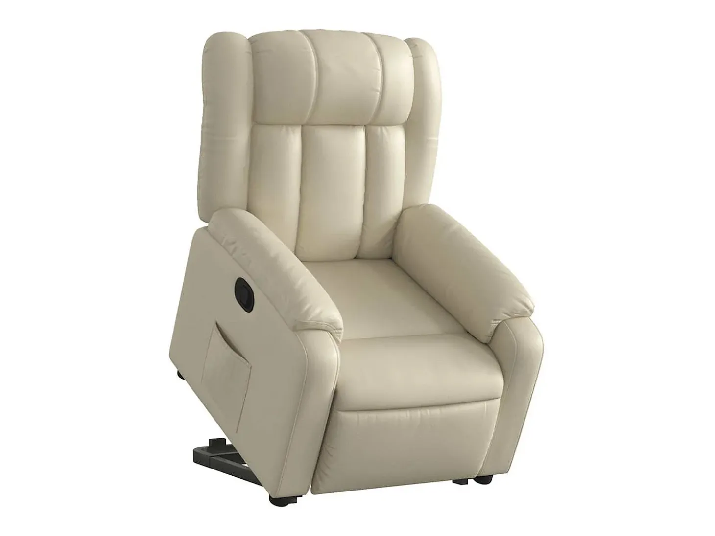 Poltrona Confortável | Poltrona reclinável elevatória couro artificial cor creme SHL570320