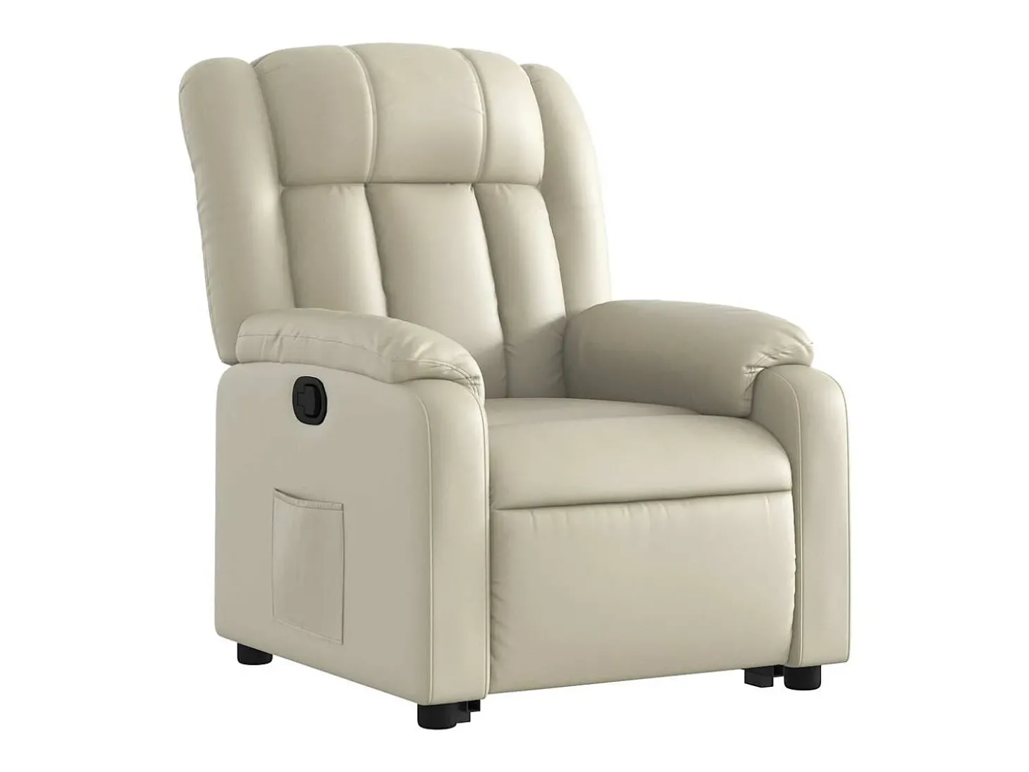 Poltrona Confortável | Poltrona reclinável elevatória couro artificial cor creme SHL570320