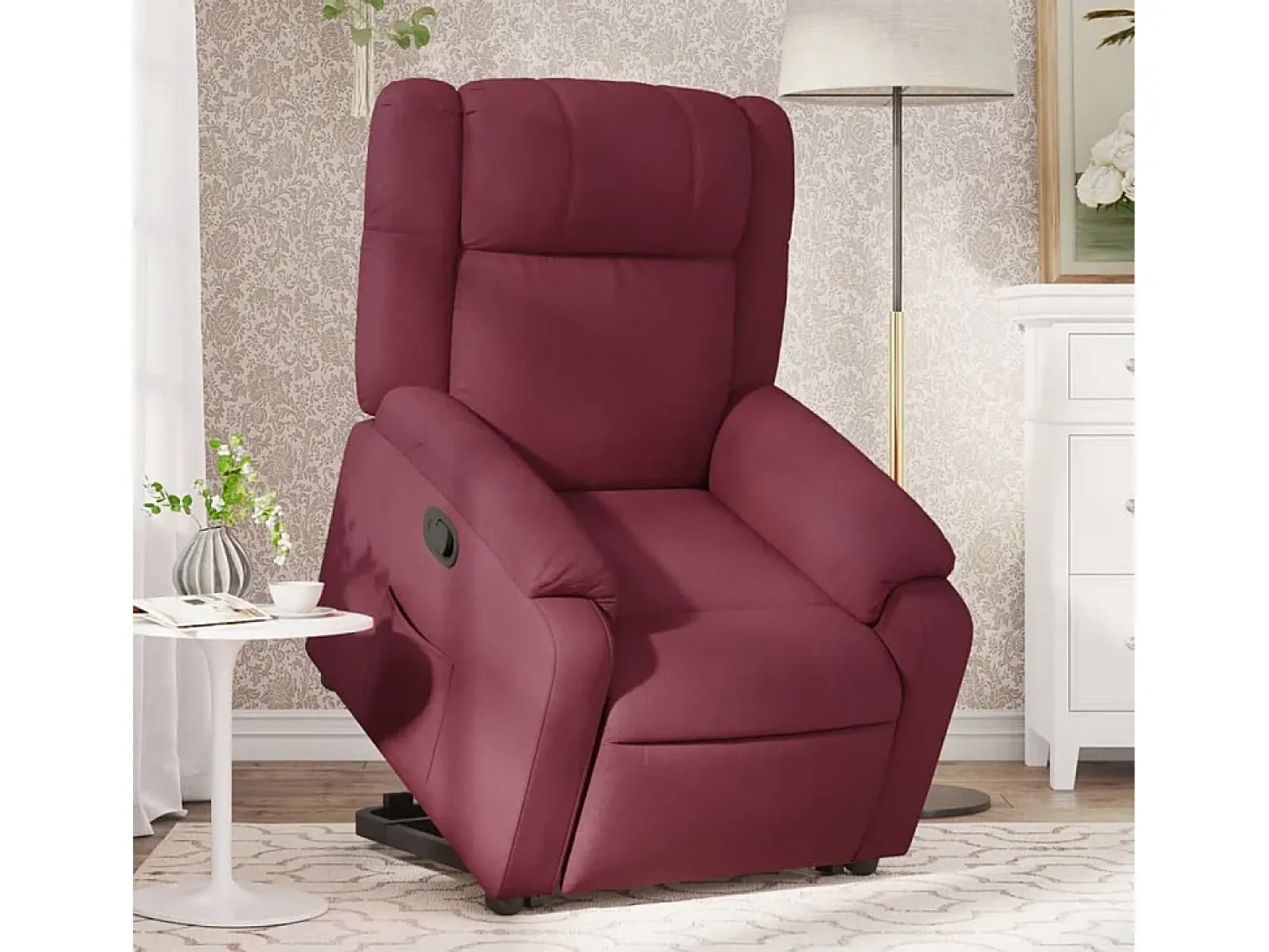 Poltrona Confortável | Poltrona reclinável elevatória tecido vermelho tinto SHL826248