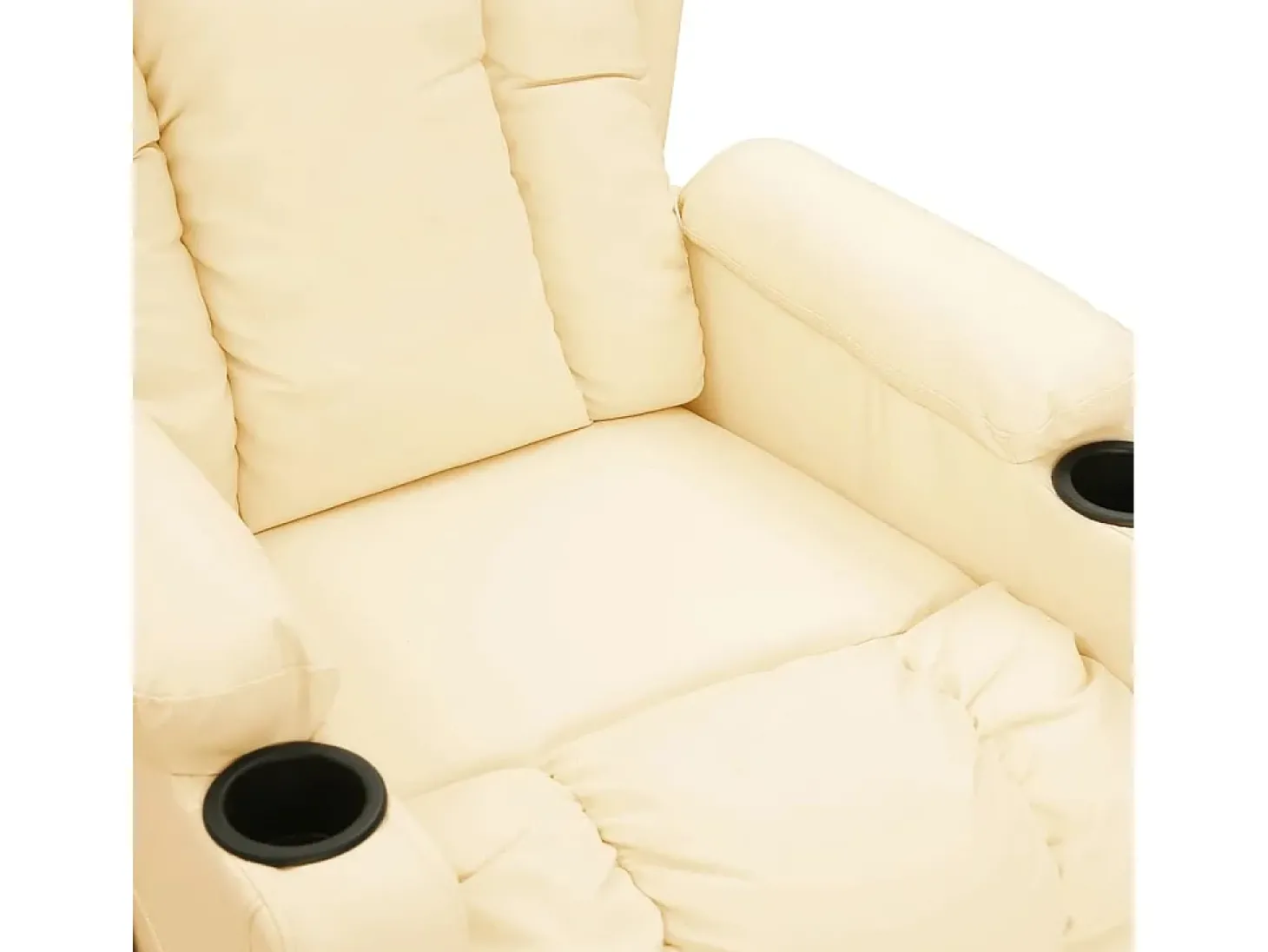 Poltrona Confortável | Poltrona reclinável elétrica couro artificial cor creme SHL329878
