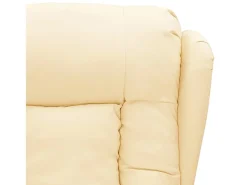 Poltrona Confortável | Poltrona reclinável elétrica couro artificial cor creme SHL329878