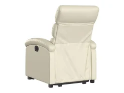 Poltrona Confortável | Poltrona reclinável elevatória elétrica couro artificial creme SHL185118