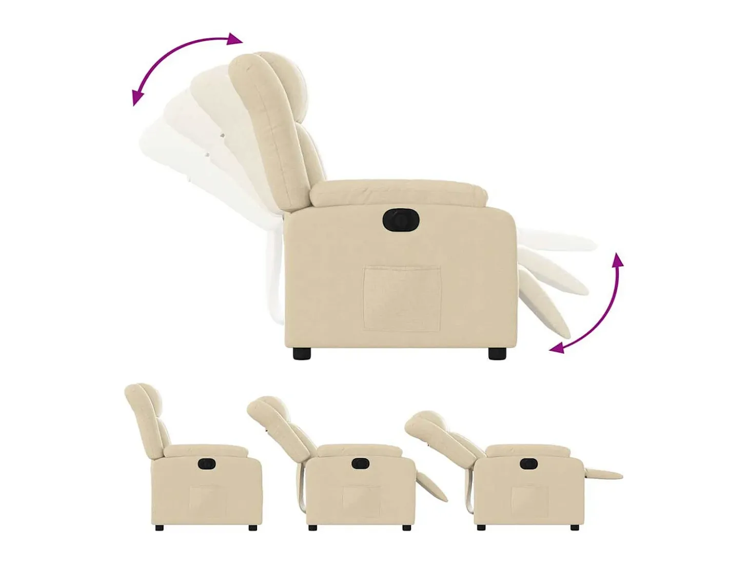 Poltrona Confortável | Poltrona reclinável elétrica tecido cor creme SHL389614