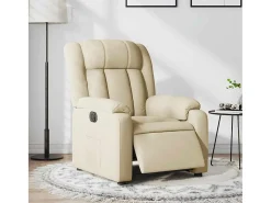 Poltrona Confortável | Poltrona reclinável elétrica tecido cor creme SHL389614