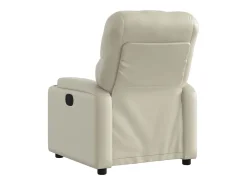 Poltrona Confortável | Poltrona reclinável elétrica couro artificial cor creme SHL137169