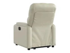 Poltrona Confortável | Poltrona reclinável elevatória couro artificial cor creme SHL741925