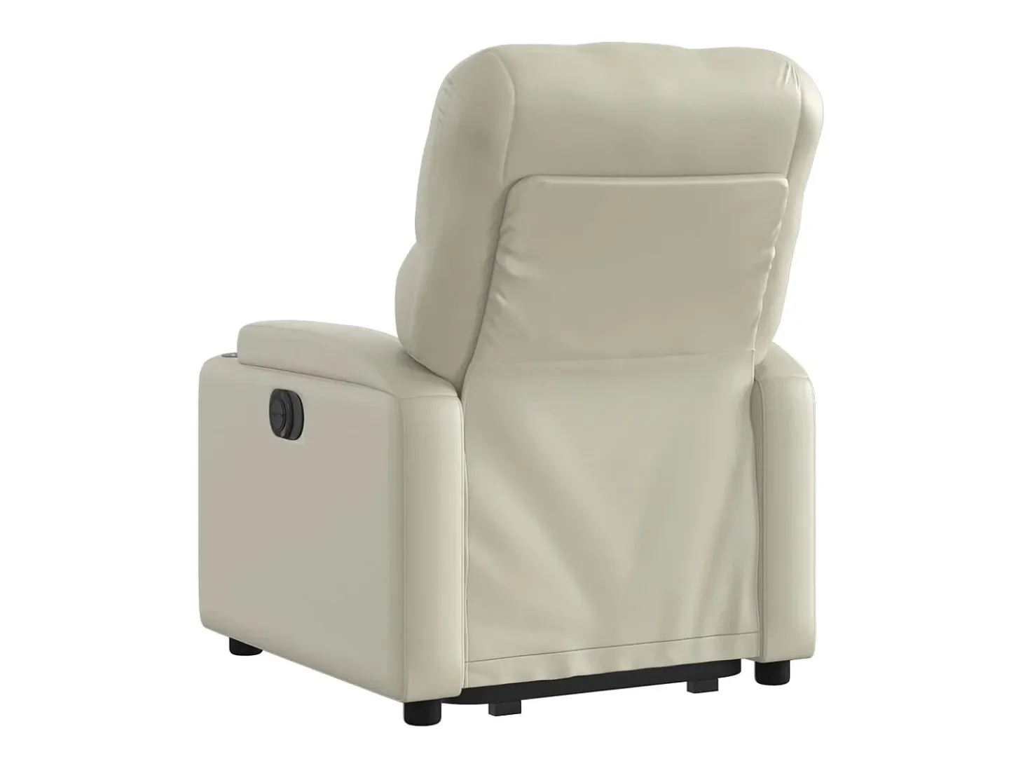 Poltrona Confortável | Poltrona reclinável elevatória couro artificial cor creme SHL741925