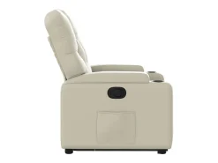 Poltrona Confortável | Poltrona reclinável elevatória couro artificial cor creme SHL741925