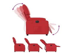 Poltrona Confortável | Poltrona reclinável elétrica couro artificial vermelho SHL445581