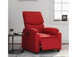 Poltrona Confortável | Poltrona reclinável elétrica couro artificial vermelho SHL445581